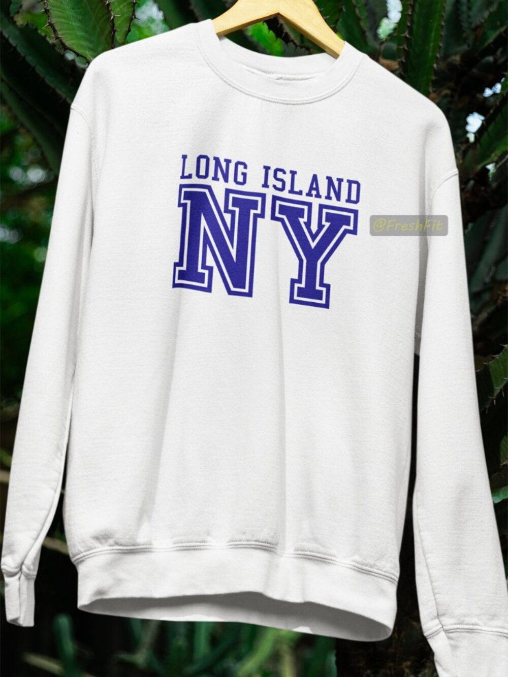 🆕Long Island NY Fleece Crew Sweatshirt White
